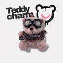 Teddy Charm - Sciarpa Tartan + Lettera Rosa