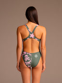 Kostium jednoczęściowy damski treningowy PINUP 388P - Logo Military + Jasny Róż