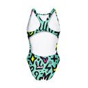 Costume intero donna da allenamento PINUP 469PF - Royal, dettaglio del modello