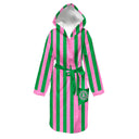 Szlafrok dla dziecka - 28ACF Różowo-zielone paski