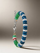 Bracciale Corsia Victory 606 Blu Bianco + Verde vista 3 — portachiavi, BONESWIMMER Made in Italy