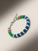 Bracciale Corsia Victory 606 Blu Bianco + Verde vista 6 — portachiavi, BONESWIMMER Made in Italy