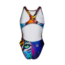 Costume intero bambina da allenamento Pinup 549P - Macchia