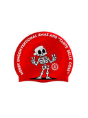 Czepek silikonowy - Biały z dużym czarnym logo