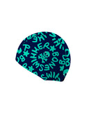 Cuffia in tela - 108CF Blu logo menta, immagine prodotto 1 - BONESWIMMER
