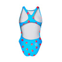 Costume intero donna da allenamento PINUP 563PF Lamponi, vista posteriore