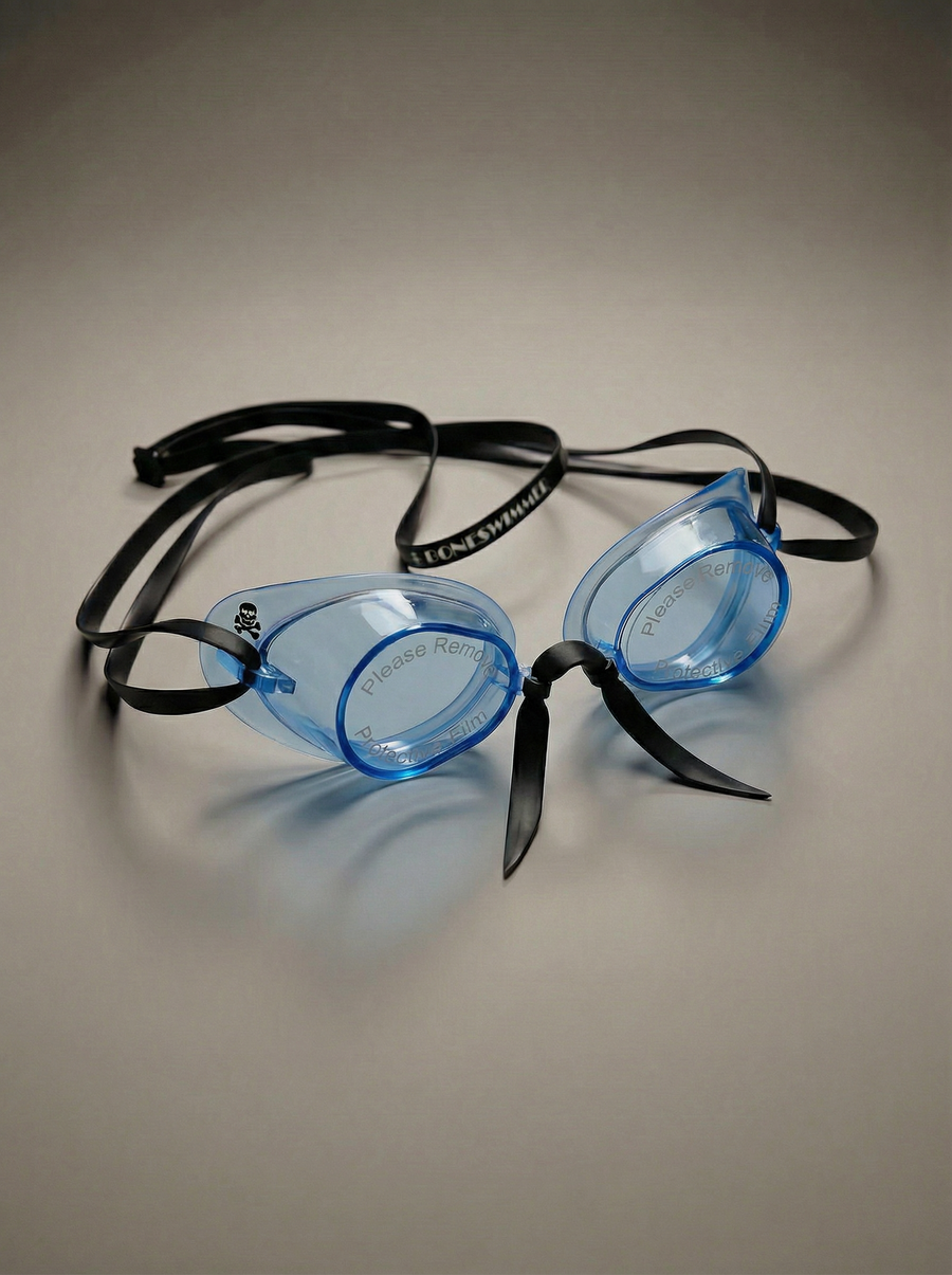 Okularki szwedzkie z silikonem Soft Frame — Błękitne