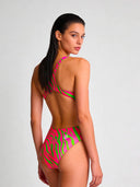 Damski kostium treningowy PINUP 564PF - Kwasowe paski