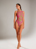Damski kostium treningowy PINUP 564PF - Kwasowe paski