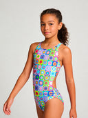 Dziewczęcy kostium treningowy PINUP 558PF - Pop squares