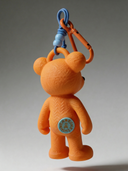 Teddy Psycho Charm - Albicocca + Azzurro vista 2 — portachiavi, BONESWIMMER Made in Italy